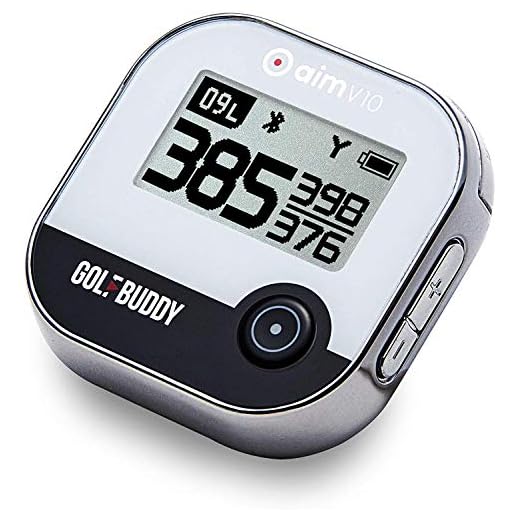 GolfBuddy AIM V10 Golf Navigation GPS Tracker Voice Rangefinders for Hat, Accuracy Distance Talking Bluetooth Wireless Laser Range Finder, Water Resistant Hunting Accessories for Golfers, Chrome