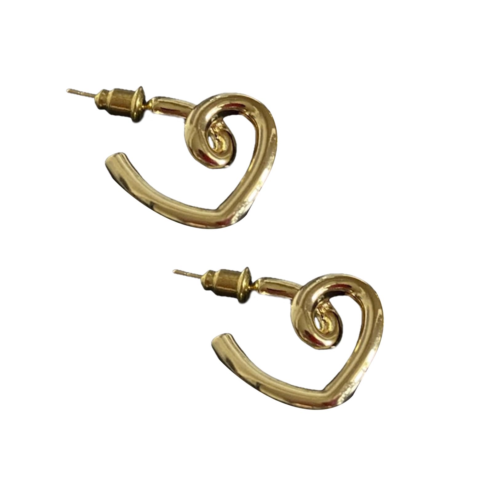 Boucles D'oreilles Cœur Concave/convexe Irrégulières - Alliage, Design Déclaration, Pour Fêtes Et Mariage - 12
