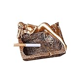 Creative Sexy Ashtray Cool Sexy Girl Ashtray Fun Taste Crafts Decoration Hand-Painted Ashtray for Men & Women (Gold)