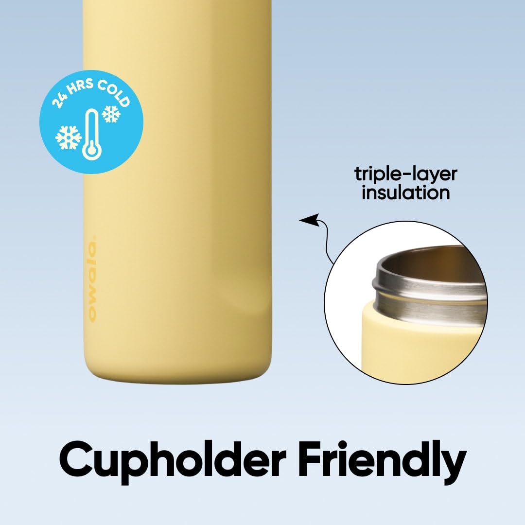 Owala FreeSip Stainless Steel Water Bottle 24 oz Butter Half view 4