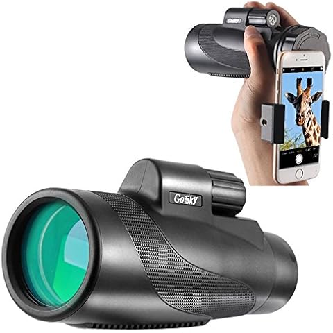 Gosky Titan 10 x 50 High Power Prisma Monokular und Schnell-Smartphone-Halterung, wasserdicht, beschlagfest Cover