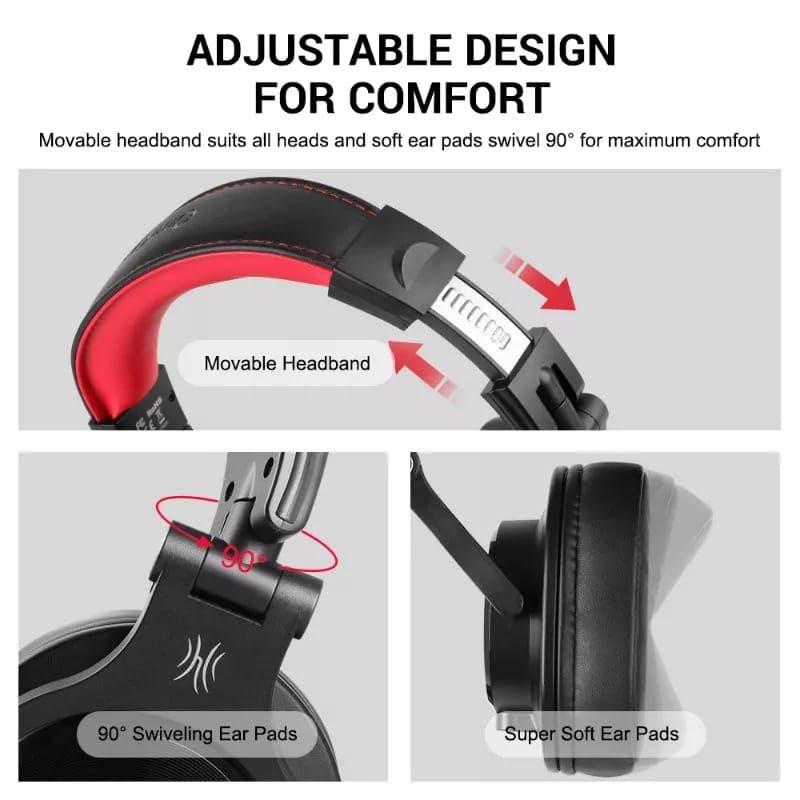 Cuffie over ear cablate con microfono Studio DJ Cuffie Monitor professionale Registrazione e miscelazione cuffie per gaming