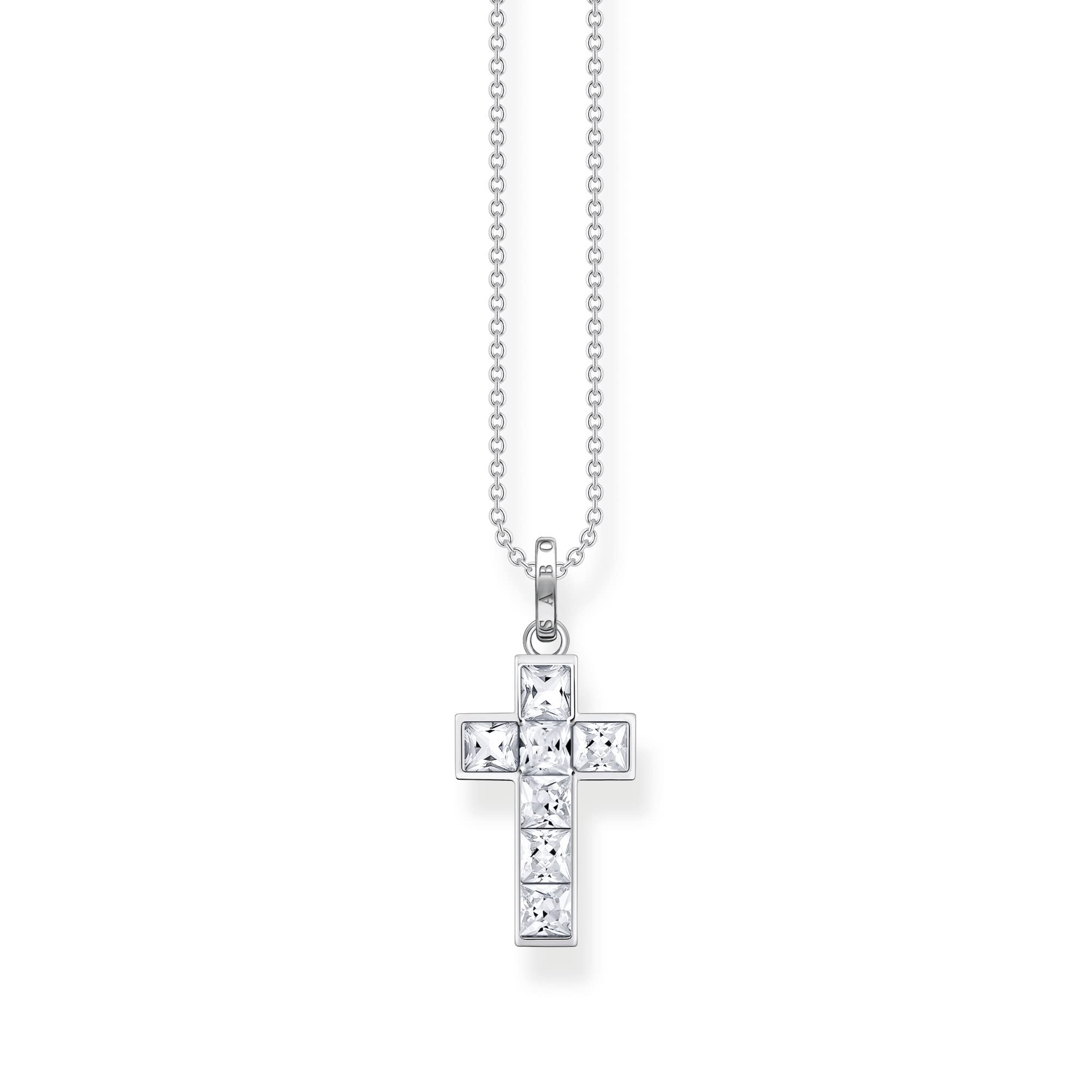 Thomas Sabo   Cadena Para Collar De Plata De Ley Con Circonio Cúbico Para Mujer, Plata, Talla única   KE2121 167 14 L45V, One Size, Plata Esterlina, Cubic Zirconia
