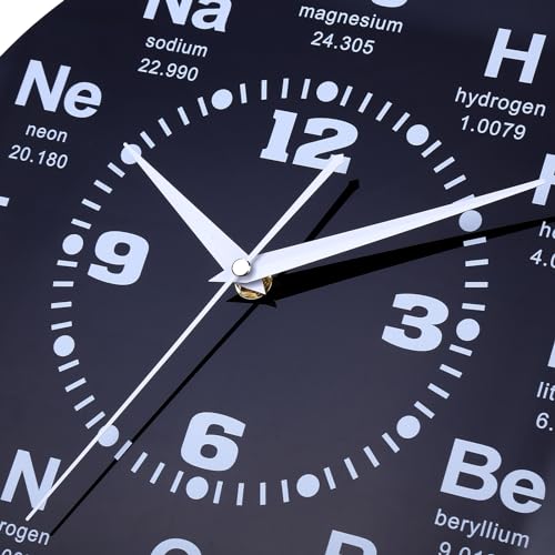 12 Inch Chemistry Wall Clock with Periodic Table Dial, Silent Movement, Battery Operated for Chemists, Science Teachers, STEM Students and Lab Wall Decor - Image 3