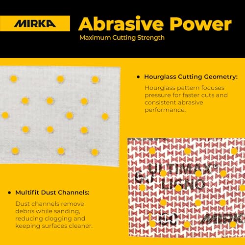 Image of Mirka Abrasive Sheets Ultimax Ligno 3x5 Grip Multifit P40 50 Pack