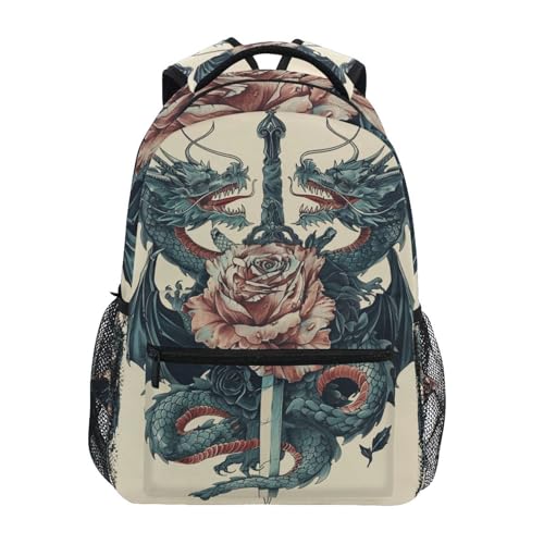 Elementary School Backpack for Boys Girls, Lightweight Printed Travel Backpack, Back to School Supplies, 15L