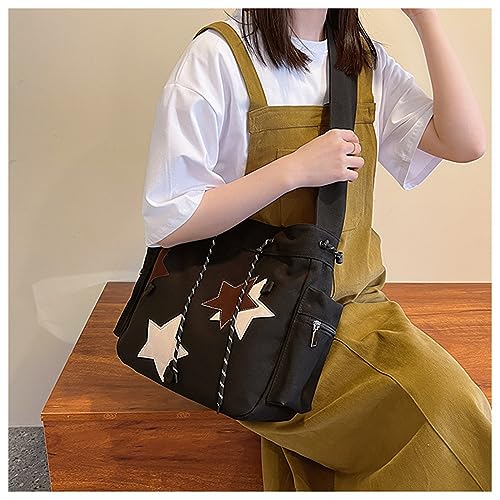 Women's Canvas Hippie Crossbody Handbag - Top Zipper, Sling Strap, Casual Handmade Bag4