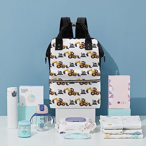 Engineering-Vehicle-Excavator-Diaper-Bag-Portable-Backpack-Mommy-Bag-Travel-Shoulder-Daypack-for-Outdoor-Working-Beach