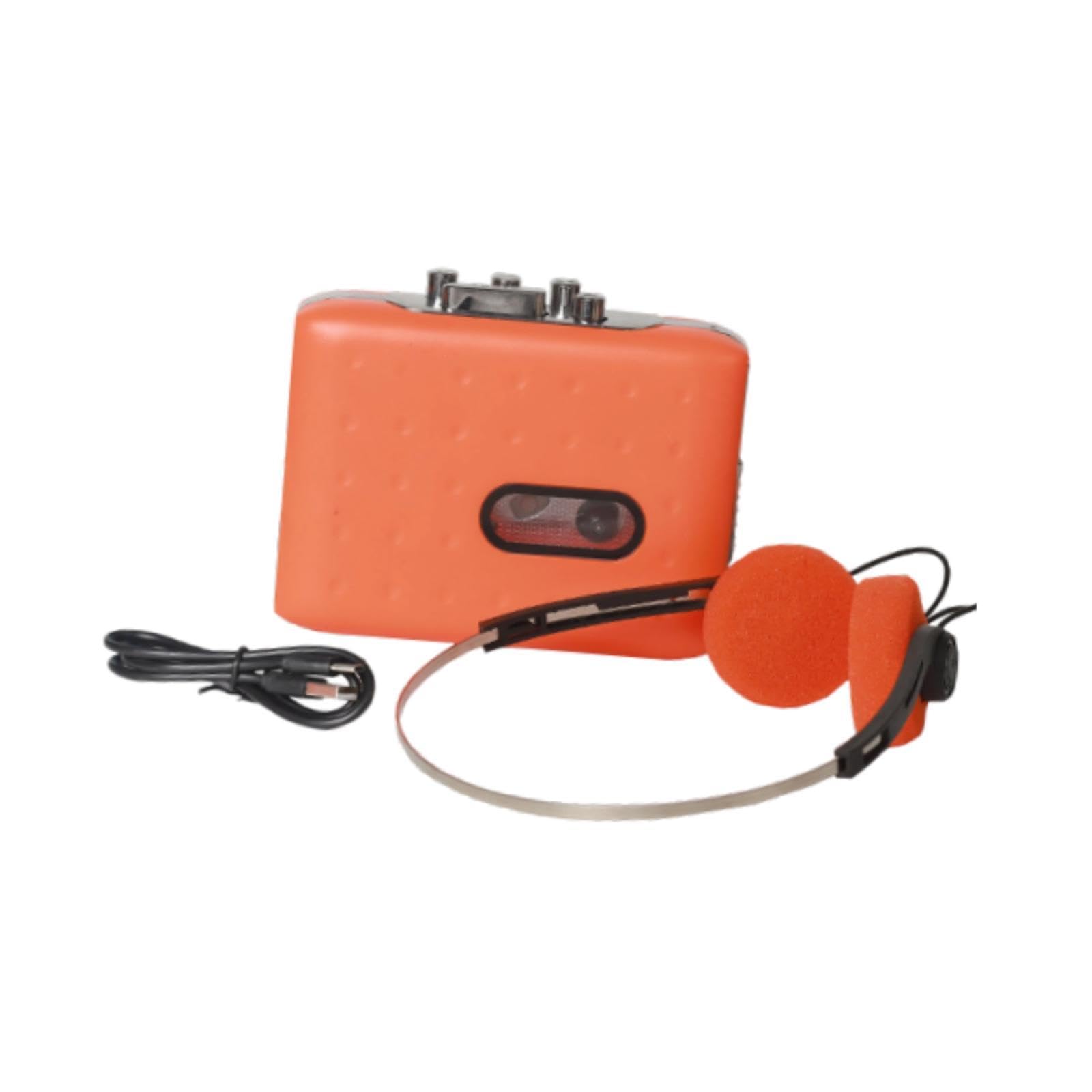 VELURA Cassette Tape Player Lightweight Compact Portable for Travel Outdoor Orange|1 Tape to Mp3 Converter|Personal Cassette Players| Portable Audio & Headphones |Consumer Electronics-image-24