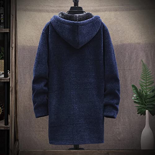 Ymosrh Mens Coats and Jackets Big Tall Men's Fashion Loose Cardigan Warm Lapel Hooded Jacket Sweater Coats Jackets3