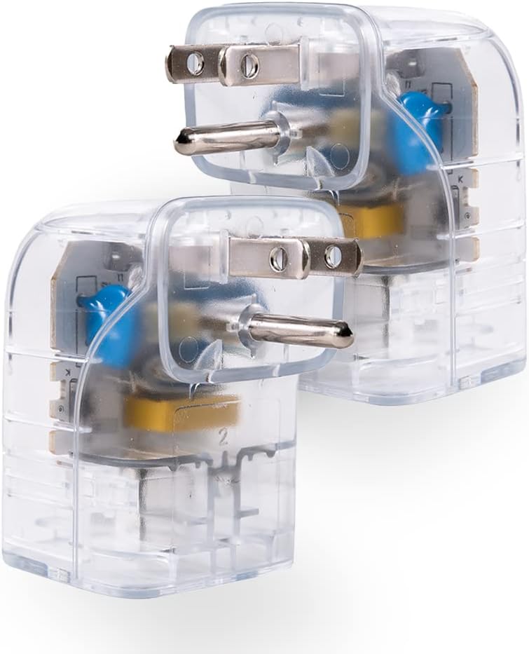 Clamper Single Outlet Surge Protector Right Angle & Space Saving, 1800 Joules, 1875W, for TV, PC