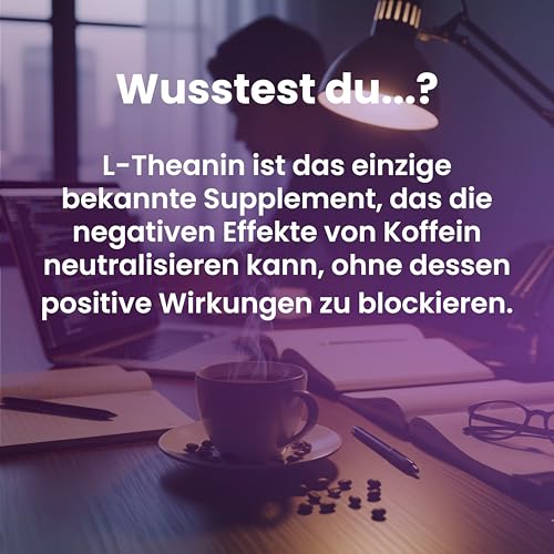 L Theanin | IDEAL DOSIERT: 200mg | 240 Kapseln | Laborgeprüft & Hochrein | L-Theanin von SUPPLENATURA® 5