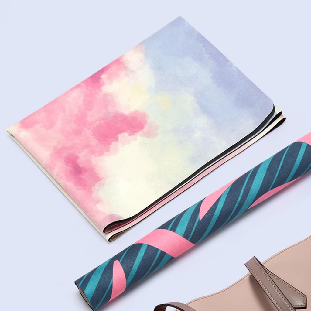 Premium Bedruckt Yoga-Matte 70 "x 24"*1.5mm Rutschfest Umweltfreundlich Übung Fitness-Matte Leichtes Gewicht für Pilates & Bodentraining (Color : Style1)