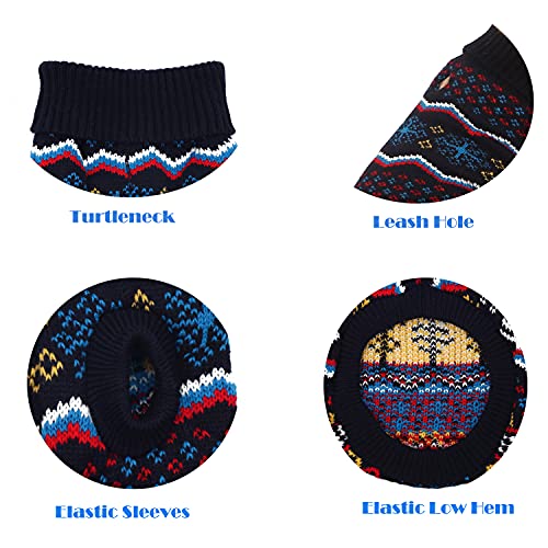 Hundepullover mit klassischer Schneeflockenmuster, Rollkragenpullover, warme Strickwaren, Haustier-Winterkleidung für mittelgroße bis große Hunde - Image 6