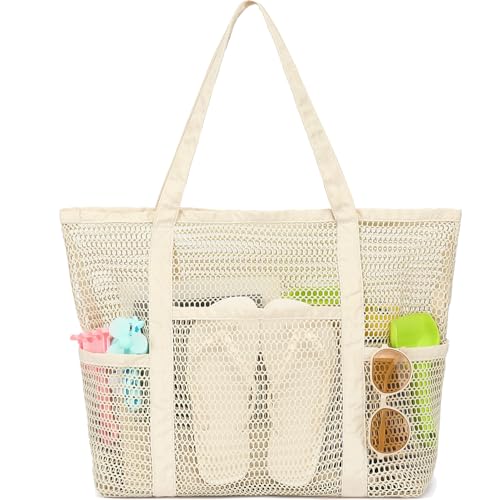 Sac de plage en maille grand sac cabas pour transporter vos essentiels