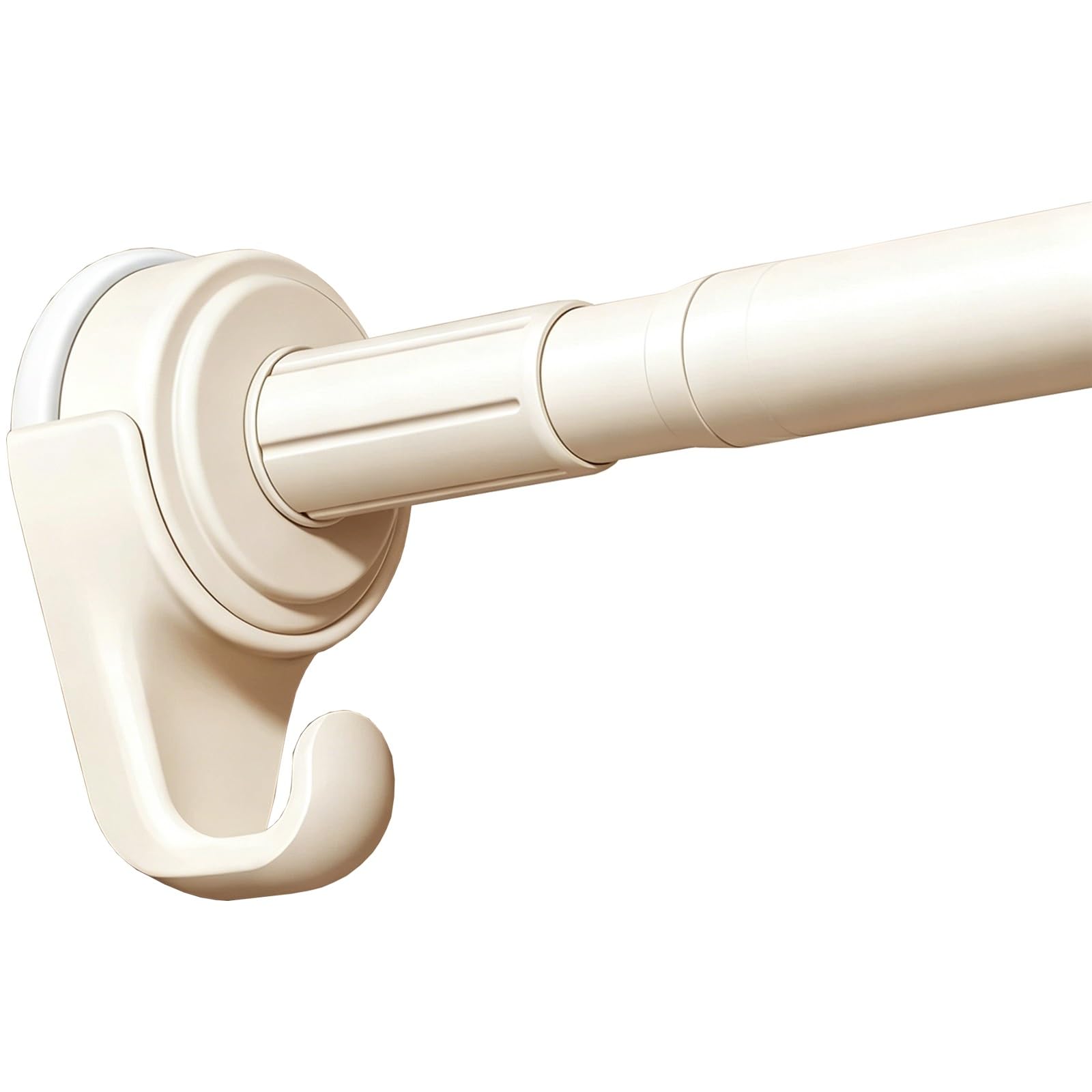Stainless Steel Shower Curtain Rod with Hook, No Drill Spring Tension Curtain Rod, 20"-98", for Bathroom Window Door Wardrobe Kitchen(Beige,170-250cm/67-98in)
