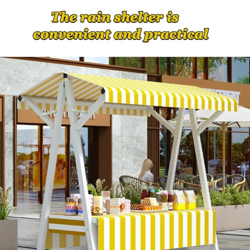 Genérico Carro de Festival con Ruedas, Carrito de Camping Plegable, Carrito de Camping portátil, Carrito Plegable, Carrito de Comedor portátil con toldo Parasol, quiosco Plegable para Puesto de merca