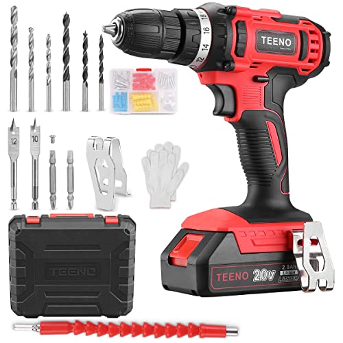 Perceuse visseuse sans fil 20V+1 * 2A Batterie+2 vitesses TEENO (Une batterie)