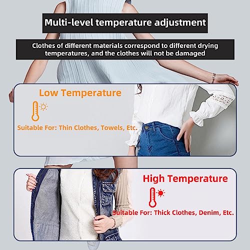 Elektrische droger, sneldrogende multi-speed wasdroger elektrisch binnen, opvouwbare energiebesparing verwarmde luchtdrogers kleding indoor regenachtig weer, blauw - Image 3