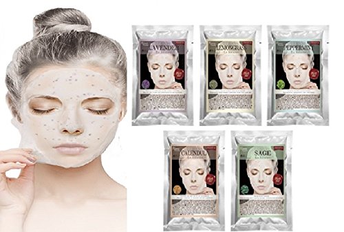 La Journee Herb Gel Modeling Mask Set/Modeling Powder/Facial Mask (Pack of 5) - Lavender, Lemongrass, Peppermint, Calendula, Sage