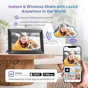 MaxAngel Digital Picture Frame 32GB Storage 10.1 Inch WiFi Electronic Photo Frame SD Card Slot IPS Touch Screen HD Display Auto-Rotate Slideshow Share Videos Photos Send Wishes via Uhale Remotely MaxAngel Digital Picture Frame 32GB Storage 101 Inch WiFi Electronic Photo Frame SD Card Slot IPS Touch Screen HD Display Auto Rotate Slideshow Share Videos Photos Send Wishes via Uhale Remotely