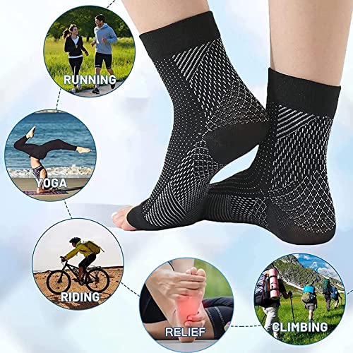 Pureadee 3Pcs Neuropathy Socks, Ankle Brace Socks And Tendonitis Compression Socks, Copper Foot Compression Sleeve For Pain (X/Xl) #TOP4