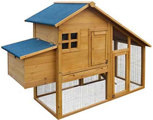 dobar® 24001FSC Hühnerstall Massivholz doppelstöckig mit Legebox - Hühnerstall mit Doppelboden, Zinkwanne… – Bild 4