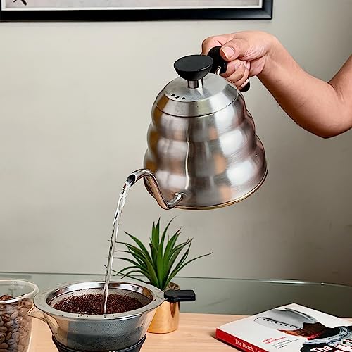 Image of Sipologie Premium Gooseneck Kettle 1000ml - Sleek Stainless Steel Construction - Perfect for Pour Over Coffee & Tea - Long Spout for Controlled Pouring - A Must-Have for Coffee and Tea Enthusiasts