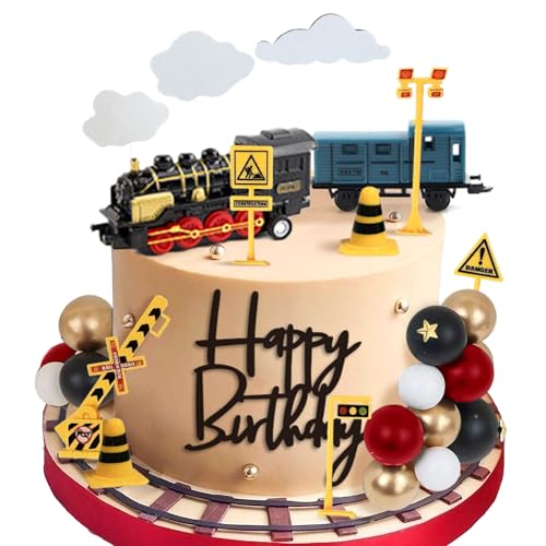 Zug Kuchen Dekorationen Mini Zug Verkehr Spur Eisenbahn Kuchen Dekorationen Dampfzug Thema Geburtstag Partyzubehör