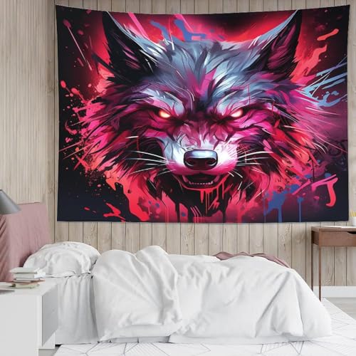 Tapiz de pared textil de lobo tridimensional para separar ambientes 5