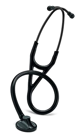 medaxo 3M Littman 2161 Stethoscope Engraving | Engrave Your Name Or Initials On The Littman Stethoscope | Master Cardiology, Black-Finish Chestpiece, Black Tube, 27 Inch