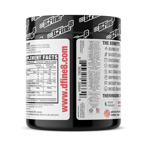Image of Thermogenic Pre-Workout Energy Powder & Shredding Supplement, Boost Energy Mood & Focus, Sugar Free, Contains Senactiv, Endurance, 300mg Caffeine, N-Acetyl-L-Tyrosine (Strawberry Mango)