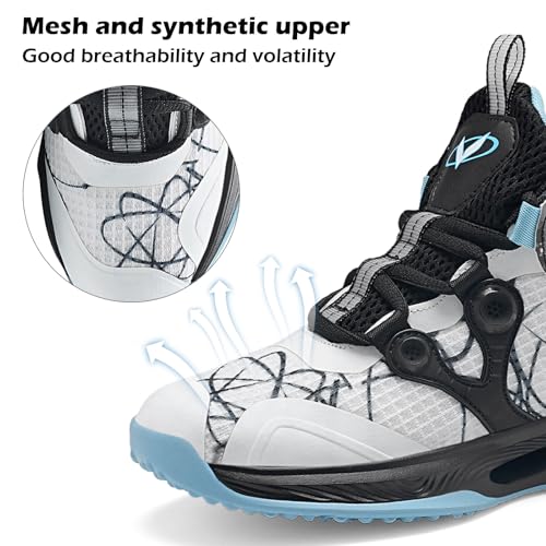 Image of VITUOFLY Kids Basketball Shoes Boys Sneakers Girls Mid-top Sports Shoes | Ankle protection, Non-slip TPR outsole, Cushioned shock-absorbing EVA midsole, Indoor outdoor sports for little & big kids