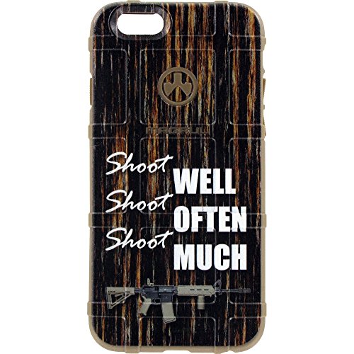 EGO TACTICAL Limited Edition Design UV-Printed onto a MAG454 Bump Case Compatible with Apple iPhone 5 / 5s Shoot Well Shoot Often Shoot Much Aged Wood Finish