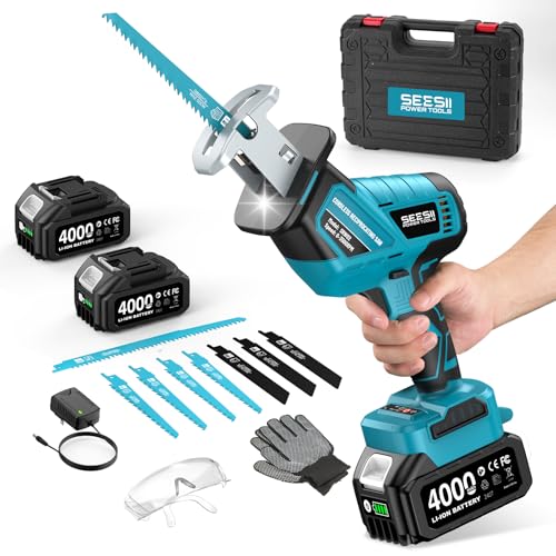 SEESII Sega a Gattuccio Batteria 21V, motore brushless a bassa rumorosità da 3500 SPM, sega...