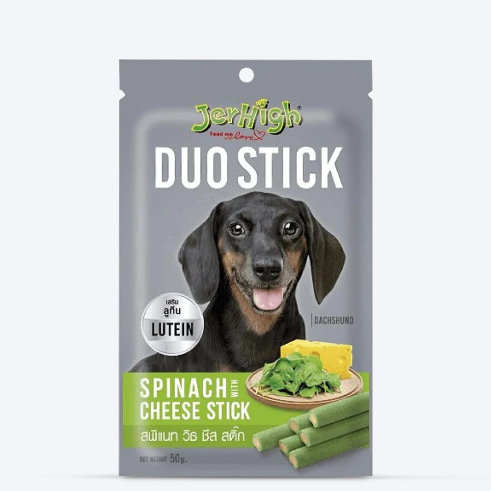 Jerhigh Duo Stick Spinach with Cheese Stick, Dog Treats Medium, 50 g (B07Z9T9963) Amazon Price History, Amazon Price Tracker