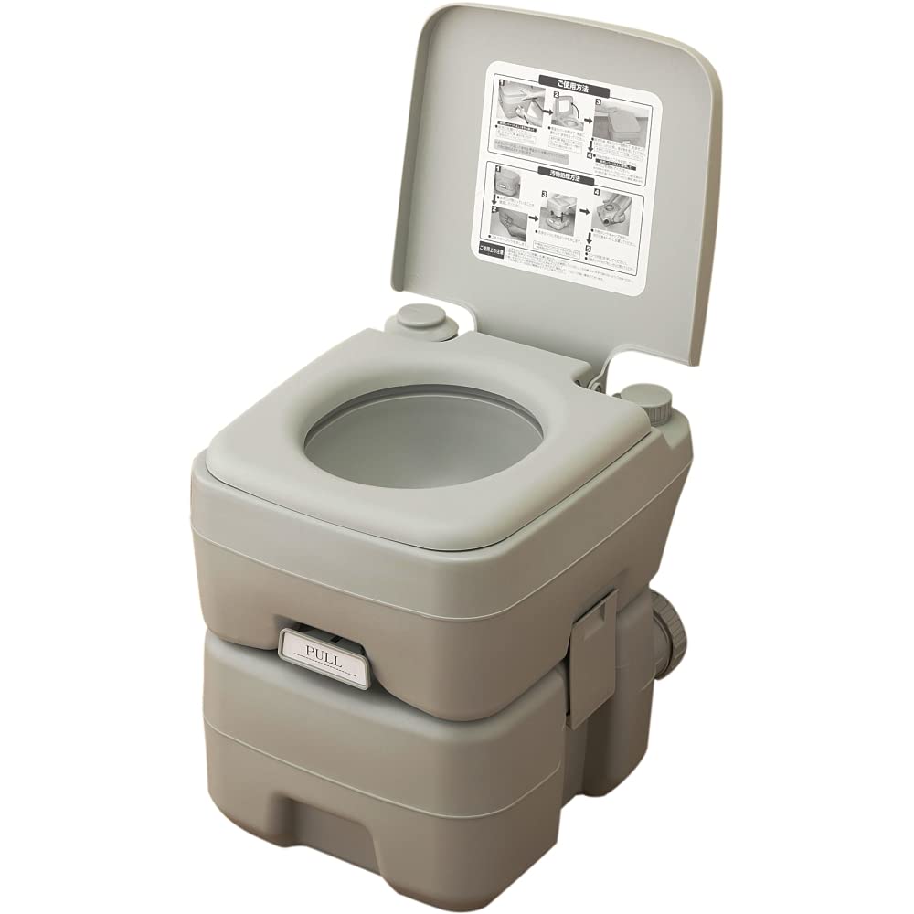 Amazon.co.jp: ポータブルトイレ 水洗式 簡易トイレ 20L フタ付き 災害