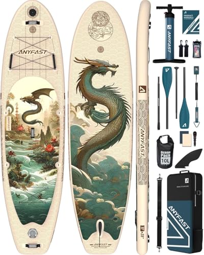 ANYFAST Stand up Paddle-Board-Wide-Inflatable-Fishing-Paddleboard - Extra Wide,Ultra Stable,Non-Slip...