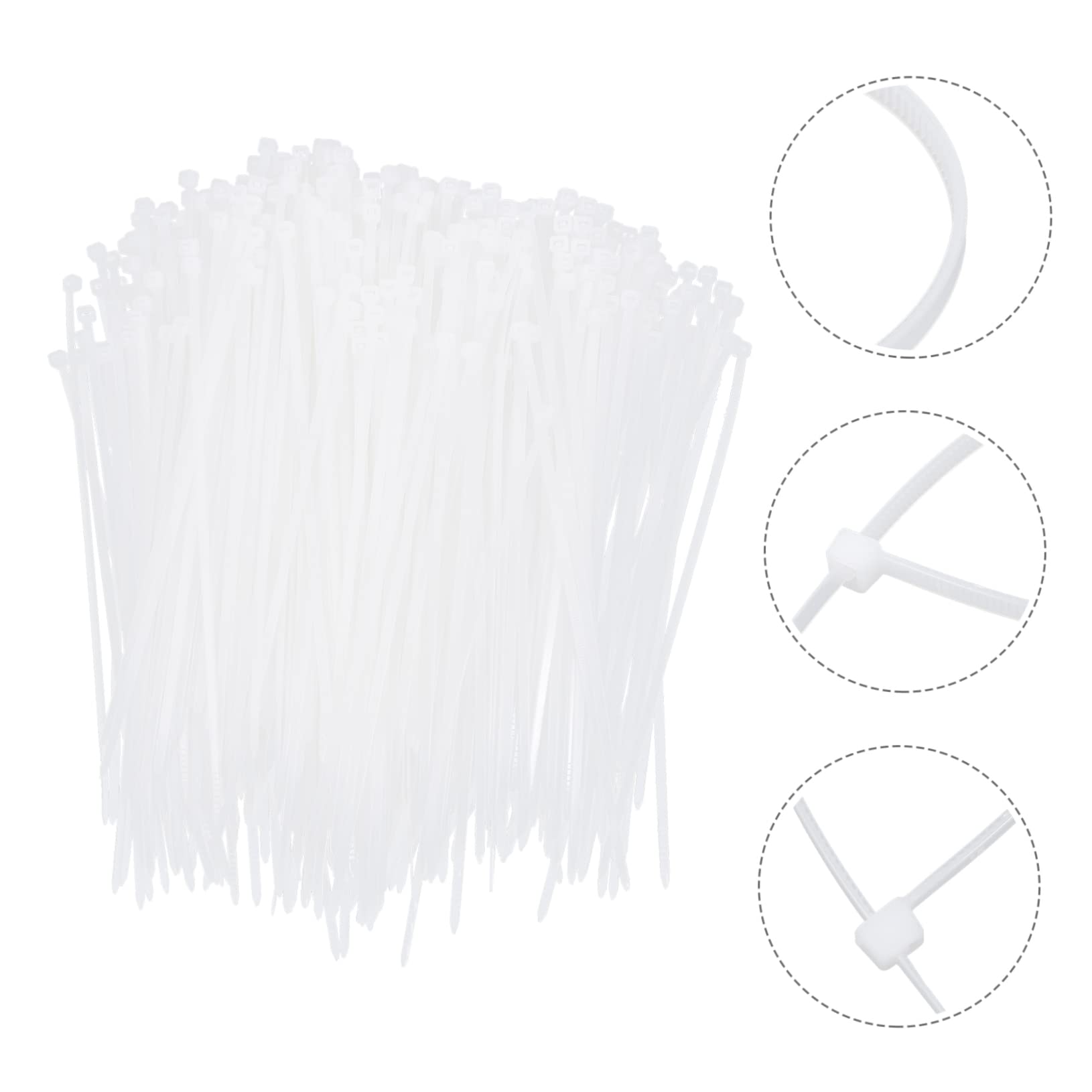 Hochbelastbare Nylon Kabelbinder Weiß für Innen und Außen | Flexibel, Säurebeständig und Leicht zu Tragen, 2 Packungen mit 1000 Stück