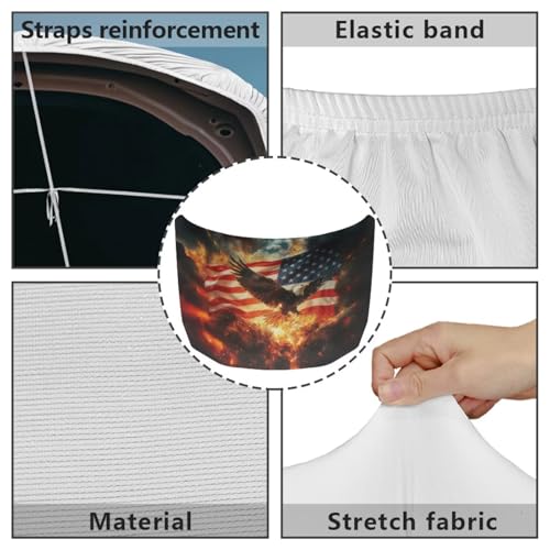 Image of Car Hood Cover,Eagle and American Flag Print Protector 59x39 Inch Stretchable Car Hood Wraps Auto Outdoor Decorations for Compact Sedans SUV Trucks Minivan