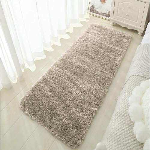 Image of Amazon Brand - Umi AMA 2200 GSM Microfiber Runner Super Soft Non-Slip Home Multipurpose Bedside Runners for Bedroom Floor - Taupe, (2x5 Feet) Pack of 1