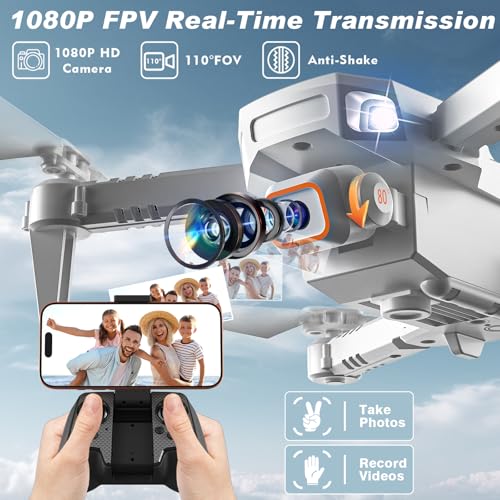 Mini Drone for Kids,Drones with Camera for Adults,Kids Drone with Gesture Control, One Key Start/Land, 3D Flips, Waypoints Fly, Headless Mode, 1080P HD FPV Foldable RC Quadcopter Toys Gifts for Boys - Image 4
