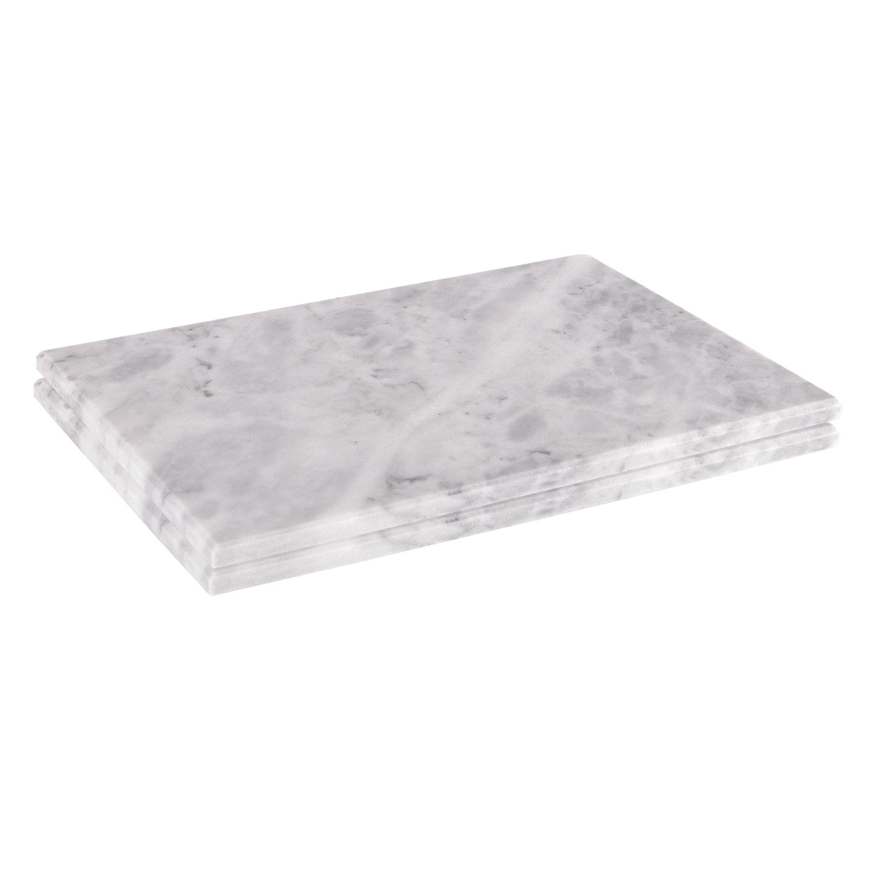Argon Tableware Rectangle Marble Chopping Boards - 30 x 20cm - Pack of 2 - White Cutting Board Solid Worktop Protector Mat Serving Platter for Slicing Vegetables, Cutting Meat, Meal Preparation