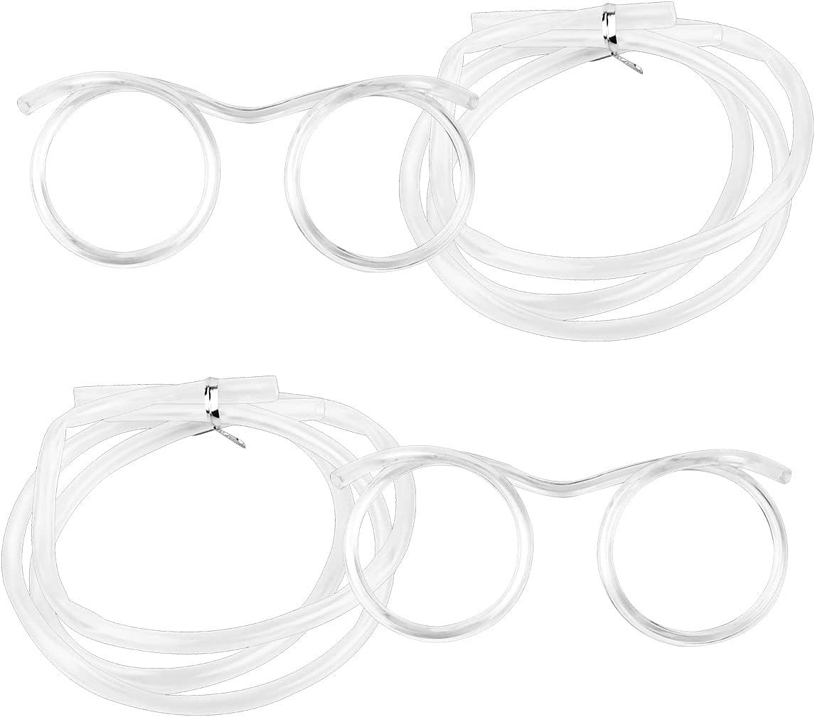 Tenalleys 2 Pcs Silly Novelty Loop Straw Glasses, Fun Loop Eye Straws Reusable Eyeglasses Straw for Parties Birthday, DIY Fun Activities, Kids Party, Annual Meeting