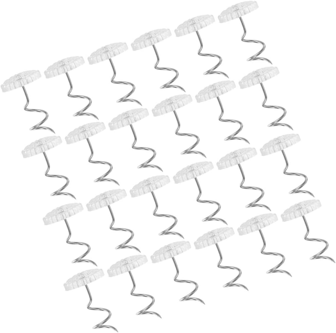 50pcs Plastic Decorative Spiral Sofa Pins Bed Skirt Fixing Tacks Furniture Nails Non-Marking Upholstery Fasteners for Home Bedding Accessories