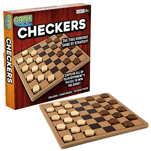 Juego de Mesa Gamie Damas de Madera 10 pulgadas miniatura 1
