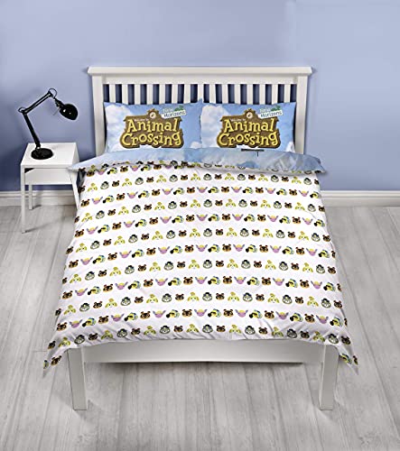 Animal Crossing Official Double Duvet Cover | Reversible Two Sided Beach Design | Polycotton Fun Bedding With Matching Pillow Case, Multi Coloured, 200 X 135Cm (Double Duvet) #TOP3