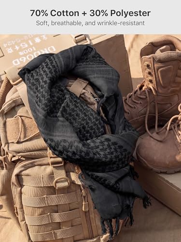 Image of FREE SOLDIER Scarf Military Shemagh Tactical Desert Keffiyeh Head Neck Scarf Arab Wrap with Tassel for Men Women