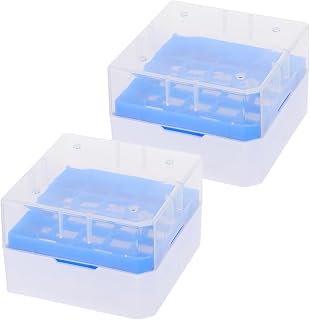 ABOOFAN Lab Freezer Box Set of 2 1.8ml Pp Plastic Cryotube Storage Organizer Secure Sealing Lid