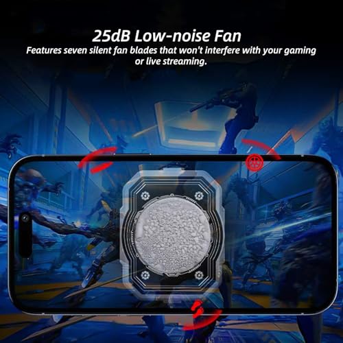 Image of Magnetic Mobile Phone Cooler: Semi-conductor Phone Cooling Fan with Rechargeable Battery, Cellphone Radiator with RGB Colorful Light for Gaming, Video Calls, Live Streaming, and Vlog